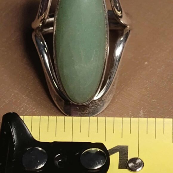 Ring - Green Aventurine and .925 sterling silver, size 7 - Picture 7 of 7